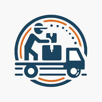 dall·e 2024 02 19 13.01.21 create an icon that represents the warehouse process of 'dispatching' in a style consistent with the previously created icons. the icon should depict